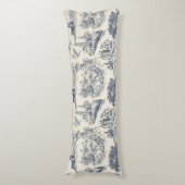 Romantischer Blue Toile de Jouy im französischen L Seitenschläferkissen (Vorderseite Vertikal)