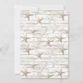 Romantischer Blue White Hydrangea Floral Beach Hoc Einladung (Rückseite)