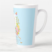 Romantischer blühender Garten Monogramm Blau Latte Milchtasse (Rechts)