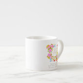 Romantischer blühender Garten-Monogramm Espressotasse (Vorderseite Rechts)