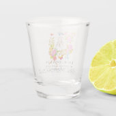 Romantischer blühender Garten-Monogramm Schnapsglas (Rückseite)
