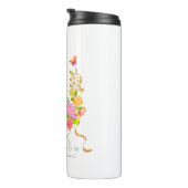 Romantischer blühender Garten-Monogramm Thermosbecher (Nach rechts gedreht)