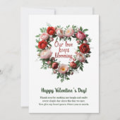 Romantischer blühender Herzschlag Valentinstag Feiertagskarte (Vorderseite)