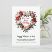 Romantischer blühender Herzschlag Valentinstag Feiertagskarte (Stehend Vorderseite)