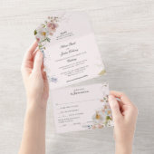 Romantischer Blumen-Frühlingslook All In One Einladung (Abreißen)