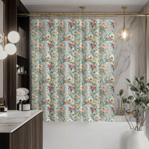 Romantischer Blumen-Vorhang Rococo Pastell Badezim Duschvorhang