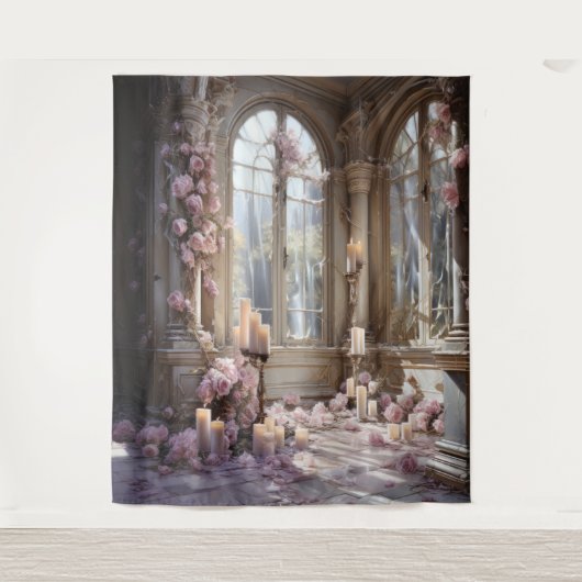 Romantischer Blumenarm Wandteppich (Vorderseite)