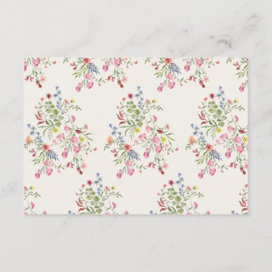 Romantischer Blumenbogen Digitale Hochzeit RSVP Einladung (Rückseite)