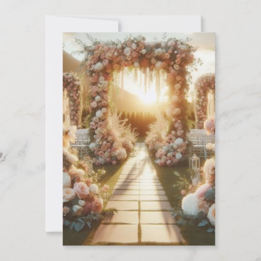 Romantischer Blumenbogen - Einladung Hintergrund (Rückseite)