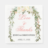 Romantischer Blumenbogen Hochzeitspapier Napkin Serviette (Vorderseite)