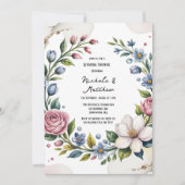 Romantischer Blumenbouquet Polterabend Einladung (Vorderseite)