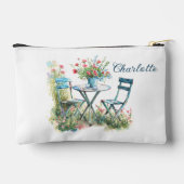 Romantischer Blumengarten Aquarelltasche Zubehörtasche (Rückseite)