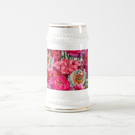 Romantischer Blumengarten Bierglas (Mittel)