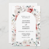 Romantischer Blumengarten Elegante Hochzeit Einladung (Vorne/Hinten)