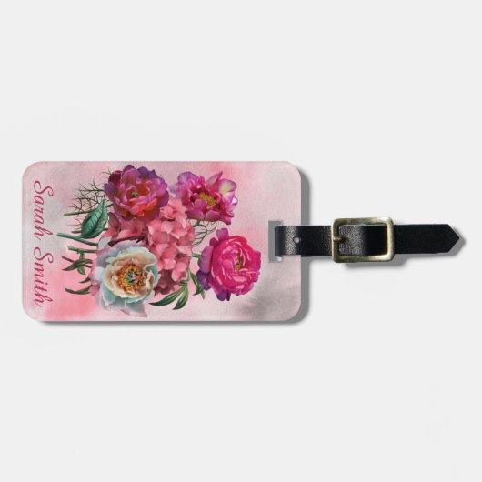 Romantischer Blumengarten Gepäckanhänger (Vorderseite horizontal)