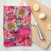 Romantischer Blumengarten Geschirrtuch (Viertel Falte)