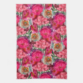 Romantischer Blumengarten Geschirrtuch (Vertikal)