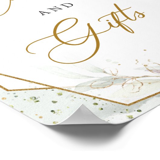 Romantischer Blumengarten - Goldkarten und Geschen Poster (Ecke)