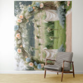 Romantischer Blumengarten Hochzeit Wandteppich (Beispiel)