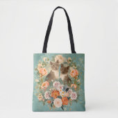 Romantischer Blumengarten Katzenkunst Tasche (Vorderseite)