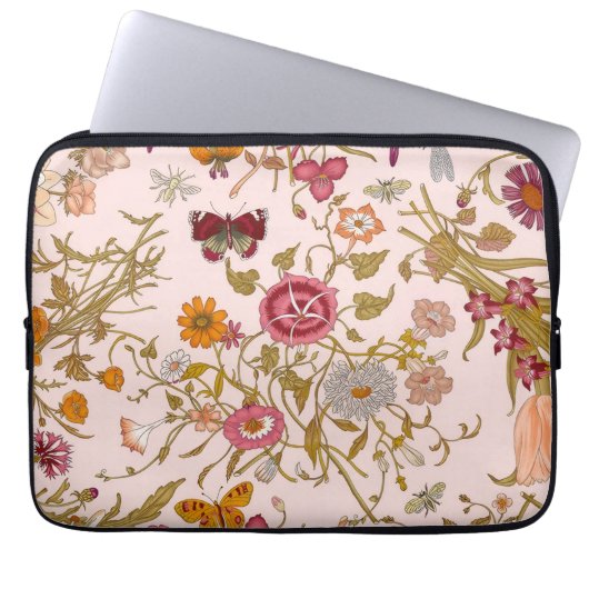 Romantischer Blumengarten Laptopschutzhülle (Vorderseite)