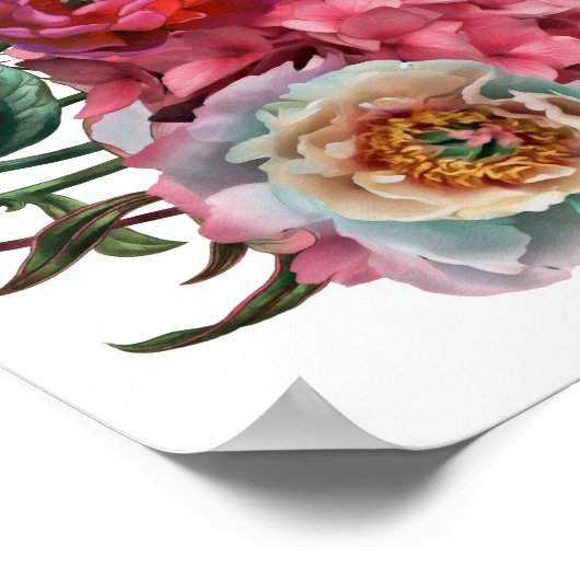 Romantischer Blumengarten Poster (Ecke)