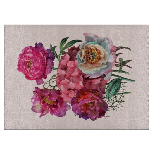 Romantischer Blumengarten Schneidebrett (Vorderseite)