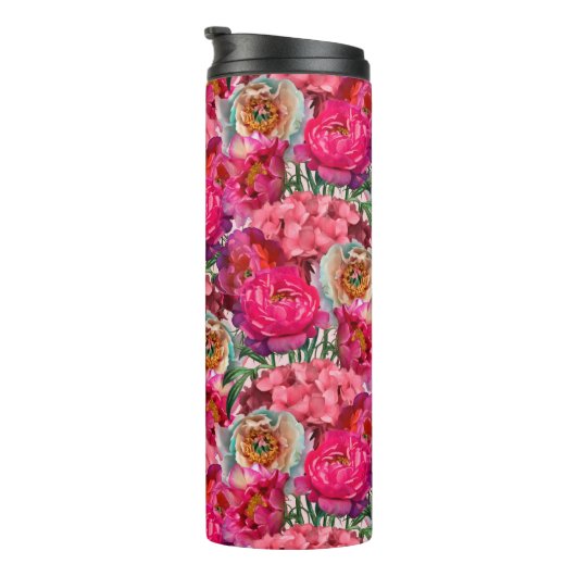 Romantischer Blumengarten Thermosbecher (Nach rechts gedreht)