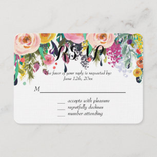 Romantischer Blumengarten UAWG RSVP Karte
