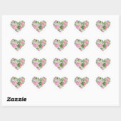 Romantischer Blumenheftsticker Herz-Aufkleber (Blatt)