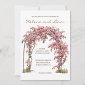 Romantischer Blumenkranz Einladung (Vorderseite)