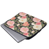 Romantischer Blumennoir mit handgemalten Rose Laptopschutzhülle (Vorne Knopf)