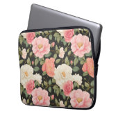 Romantischer Blumennoir mit handgemalten Rose Laptopschutzhülle (Vorderseite Links)