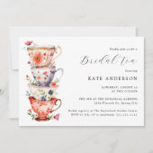 Romantischer Blumenstee Einladung (Vorderseite)