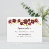 Romantischer Blumenstrauß Banner Hochzeitsempfang Einladung (Stehend Vorderseite)