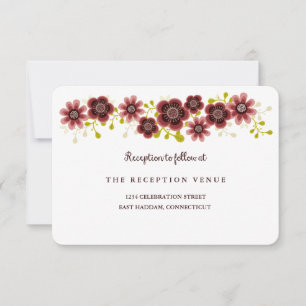 Romantischer Blumenstrauß Banner Hochzeitsempfang Einladung