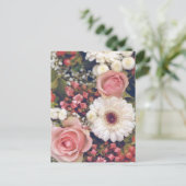Romantischer Blumenstrauß Postkarte (Stehend Vorderseite)