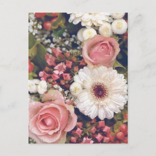 Romantischer Blumenstrauß Postkarte (Vorderseite)