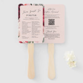 Romantischer Blumenstrauß Rosa Hochzeits-Programm- Fächer (Vorne und Hinten)