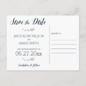 Romantischer Blumenstrauß Save the Date Postkarten (Rückseite)