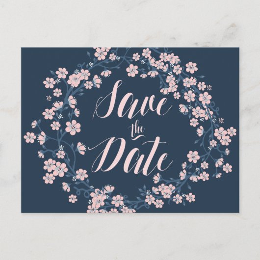 Romantischer Blumenstrauß Save the Date Postkarten (Vorderseite)