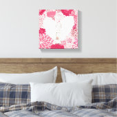 Romantischer Blumenuntergrund mit niedlichem Kanin Leinwanddruck (Insitu (Schlafzimmer))