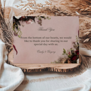 Romantischer Blush-Blumenstil Dankeskarte