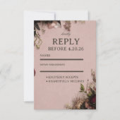 Romantischer Blush-Blumenstil RSVP Karte (Vorderseite)