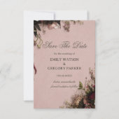 Romantischer Blush-Blumenstil Save The Date (Vorderseite)