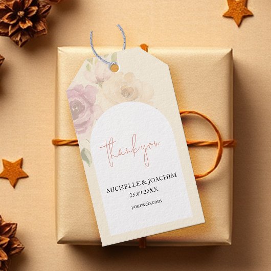 Romantischer Blush Boho Floral Watercolor Geschenkanhänger