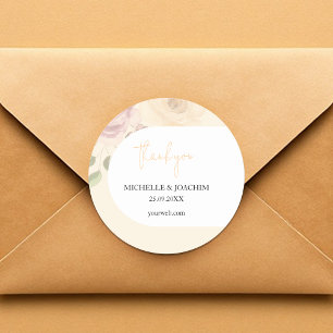 Romantischer Blush Boho Floral Watercolor Runder Aufkleber