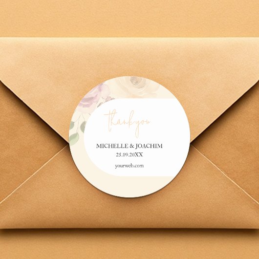 Romantischer Blush Boho Floral Watercolor Runder Aufkleber