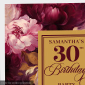 Romantischer Blush Burgundy Gold Wasserfarbe 30. Serviette