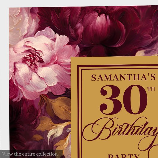 Romantischer Blush Burgundy Gold Wasserfarbe 30. Serviette